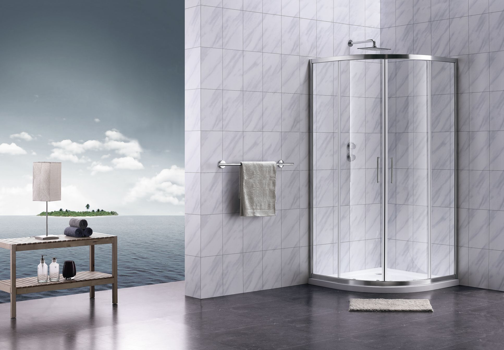 MONO Sprchový kút štvrťkruh